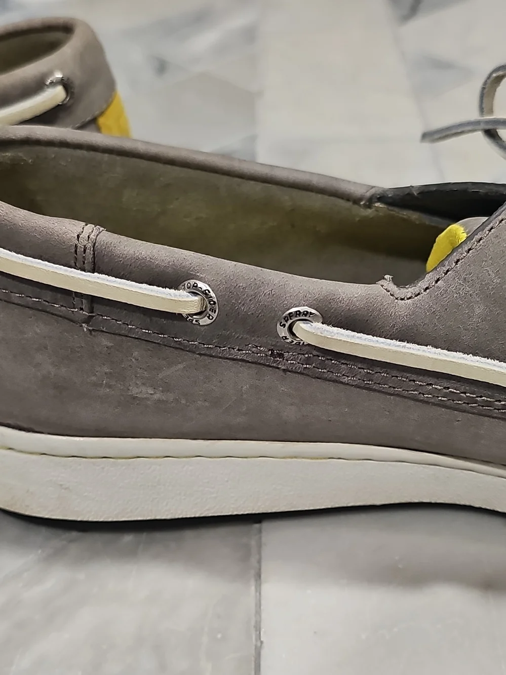 Sperry Cup Collection Men’s Gray Leather Topsiders Size 10.5